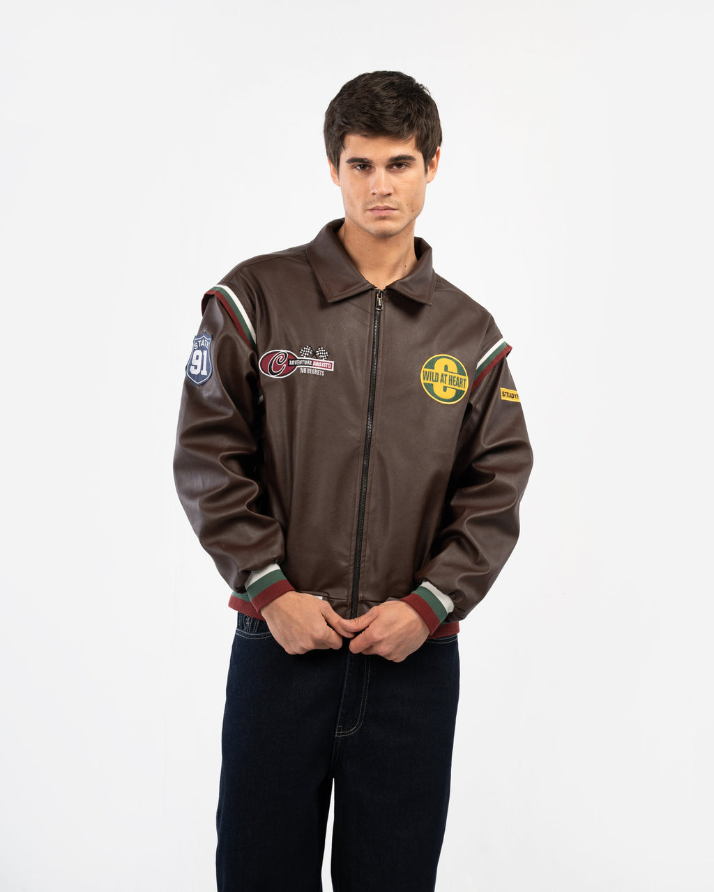 BROWN BIKER JACKET